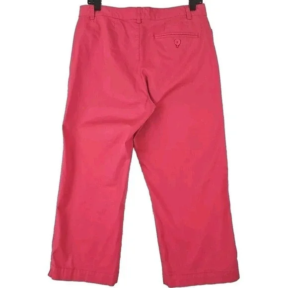Havana Jacks Cafe ~Woman Size 10~ Coral Pink Straight Rayon High Rise Crop Pants - Picture 6 of 9